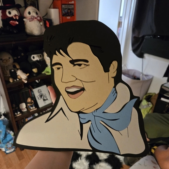 Elvis Presley Pop Art Collectible Mirror- Blue Scarf 1986 TM - RARE